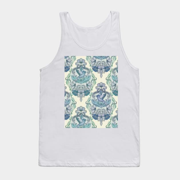 Not Even a Sparrow - hand drawn vintage bird illustration pattern Tank Top by micklyn
